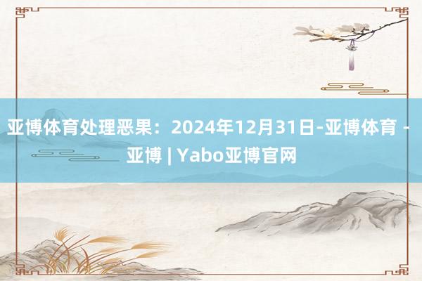 亚博体育处理恶果：2024年12月31日-亚博体育 - 亚博 | Yabo亚博官网