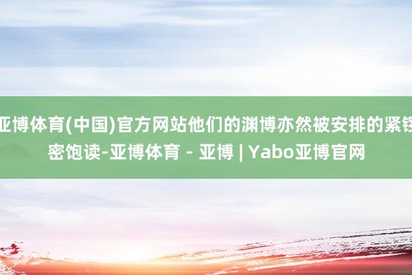 亚博体育(中国)官方网站他们的渊博亦然被安排的紧锣密饱读-亚博体育 - 亚博 | Yabo亚博官网