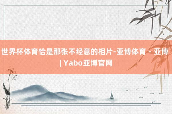 世界杯体育恰是那张不经意的相片-亚博体育 - 亚博 | Yabo亚博官网