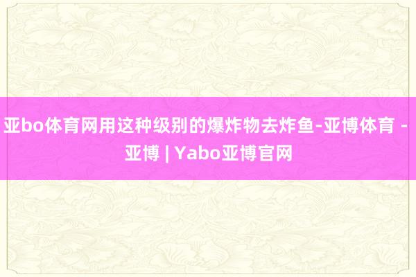 亚bo体育网用这种级别的爆炸物去炸鱼-亚博体育 - 亚博 | Yabo亚博官网